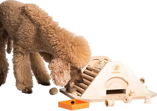 Pyramid - Brain Game for Dogs, Interactive Wooden Puzzle Toy for Mental Stimulation, Boredom Buster for Smart and Active Dogs