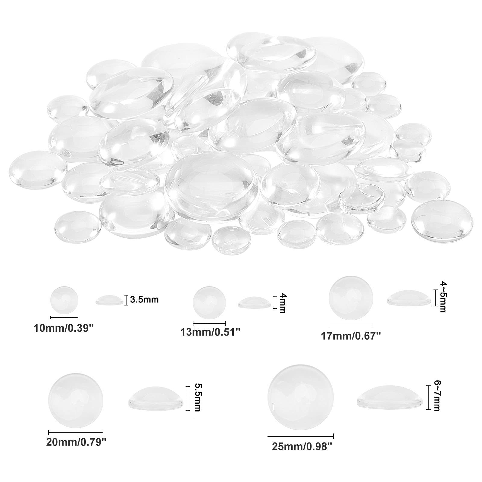 IWOWHERO 100 Pezzi Cabochon Ovali in Vetro Trasparente 18x25mm Per IWOWHERO 100 Pezzi Cabochon Ovali in Vetro Trasparente 18x25mm Per