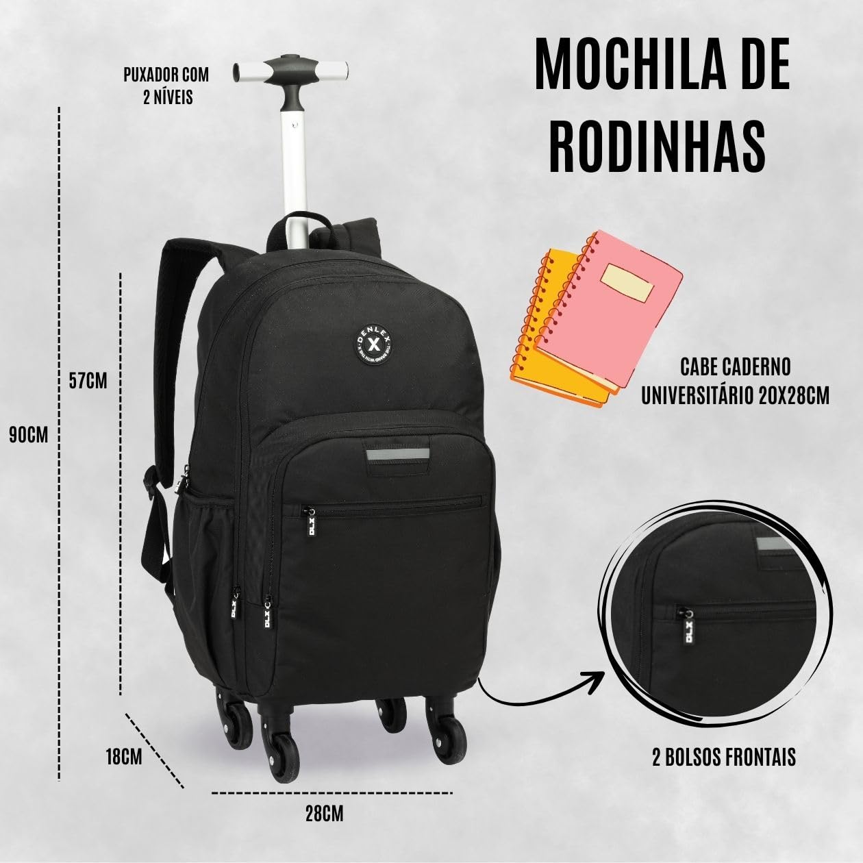 Kit Mochila Masculina Escolar Juvenil com 4 Rodinhas 360, Lancheira Térmica Adolescente e Mega Estojo, 3 Peças, Preto em promoção! Veja a oferta e mais achadinhos de Mochilas escolares 4 Hoje é o melhor dia para comprar Kit Mochila Masculina Escolar Juvenil com 4 Rodinhas 360, Lancheira Térmica Adolescente e Mega Estojo, 3 Peças, Preto com aquele preço maroto! Promoção! Aproveite a oferta! 4