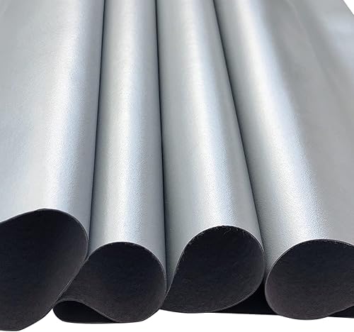 Cueros | Cuero sintético vegano suave gris | 1 yarda (36 pulgadas x 56 pulgadas de ancho) cortado por yarda | Napa sintética de 0.031 in | Tapicería