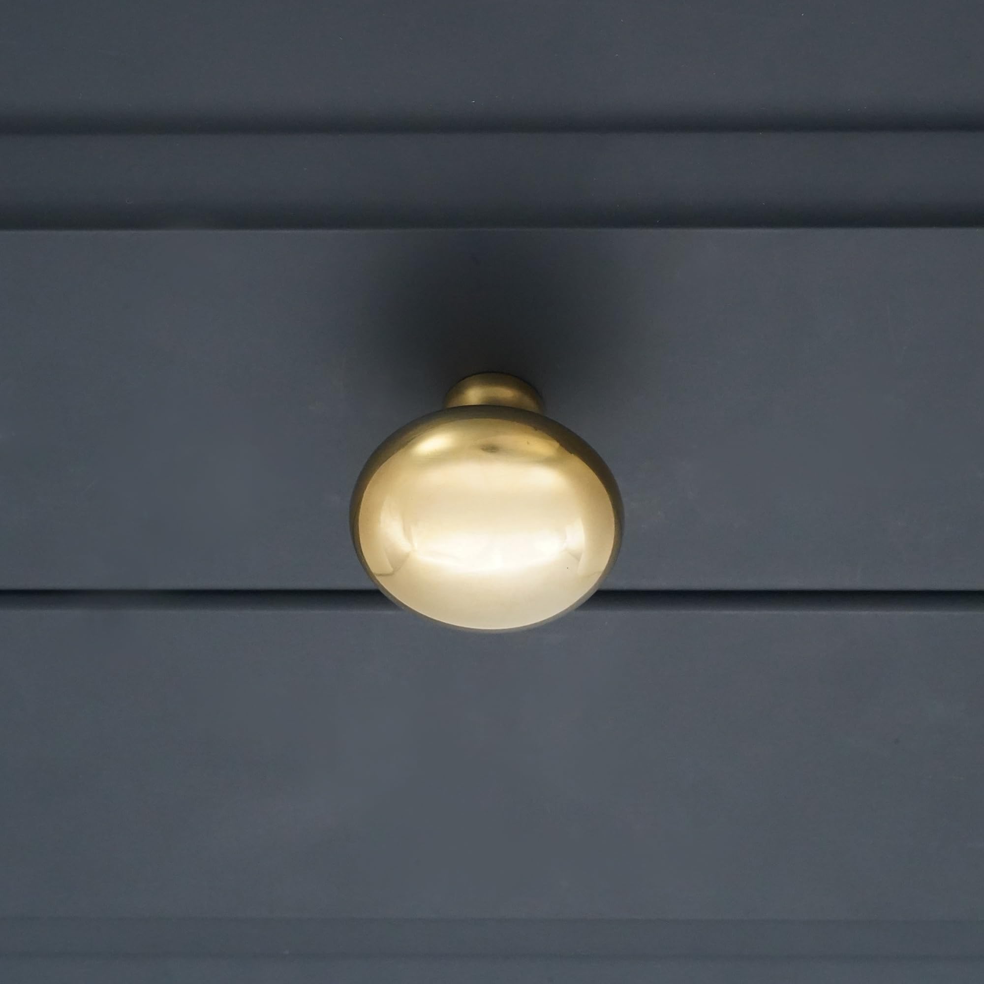Infinity Decor Mushroom Shaped Solid Brass Round Cupboard Knob Polished Brass Pack of 4 Pull Handle 38mm - Image 2