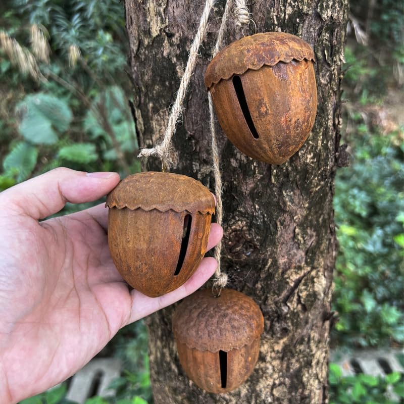 1PCS Christmas Metal Hanging Wind Chime Rusty Large Pine Cone Bell Christmas Tree Decoration Jingle Rusty Bell DIY Home Decoration Pastoral Country Simple Style - Image 4
