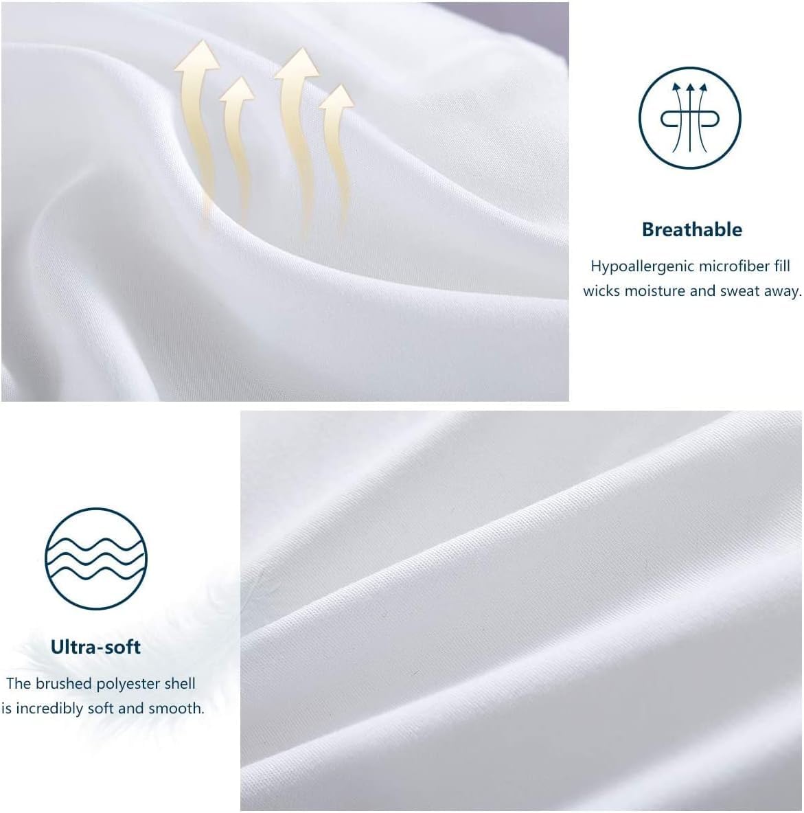 WAVVE Piumino Letto Singolo/Matrimoniale 4 Stagioni 180x200 cm - Piumone Autunnale Invernale 180x200 cm - Coperta Trapunta 180 x 200 di Microfibra Sintetico, Bianco