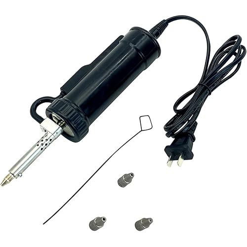 HighTop Automatic Desoldering Pump Vacuum Solder Sucker Tool Portable AC110V 30W Electric Desoldering Gun Repair Solder Removal Tool Solder Sucker Iron Tin for DIY with 3 Soldering Suction Tips