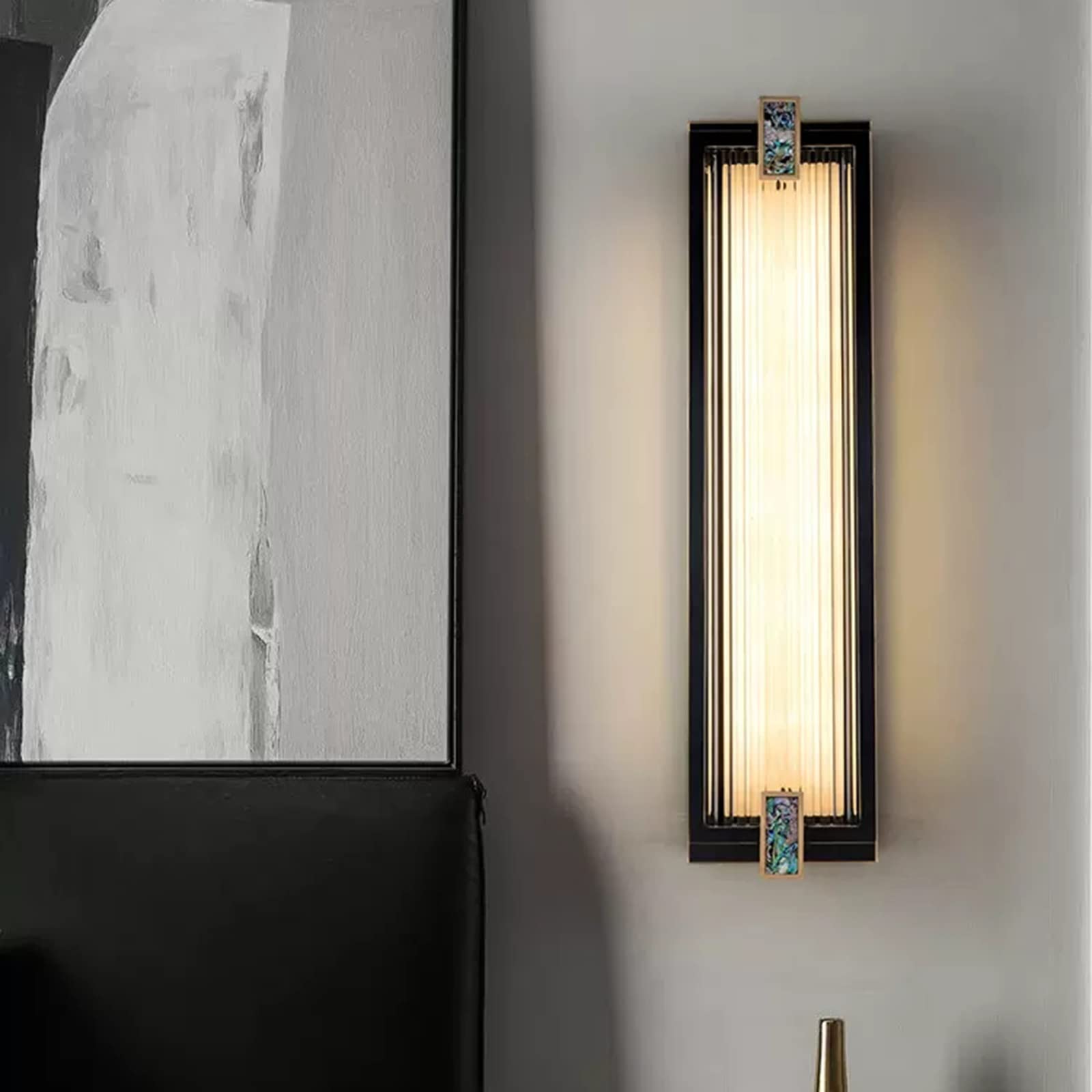 Lámpara de Pared Nueva lámpara de Pared de Fondo Chino, lámpara de Pared de Cobre Lleno de Entrada de Escalera Zen de Estilo Chino Luz de Pared
