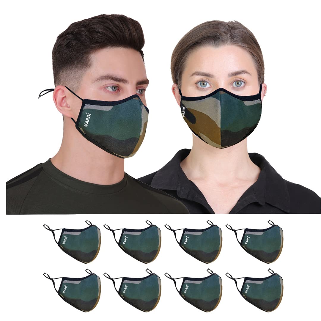 KAWACH Mask (Model: Vardi Mask) | Reusable and Washable | Army Mask | Protective Cotton Face Mask for Women/Men | Anti-Pollution