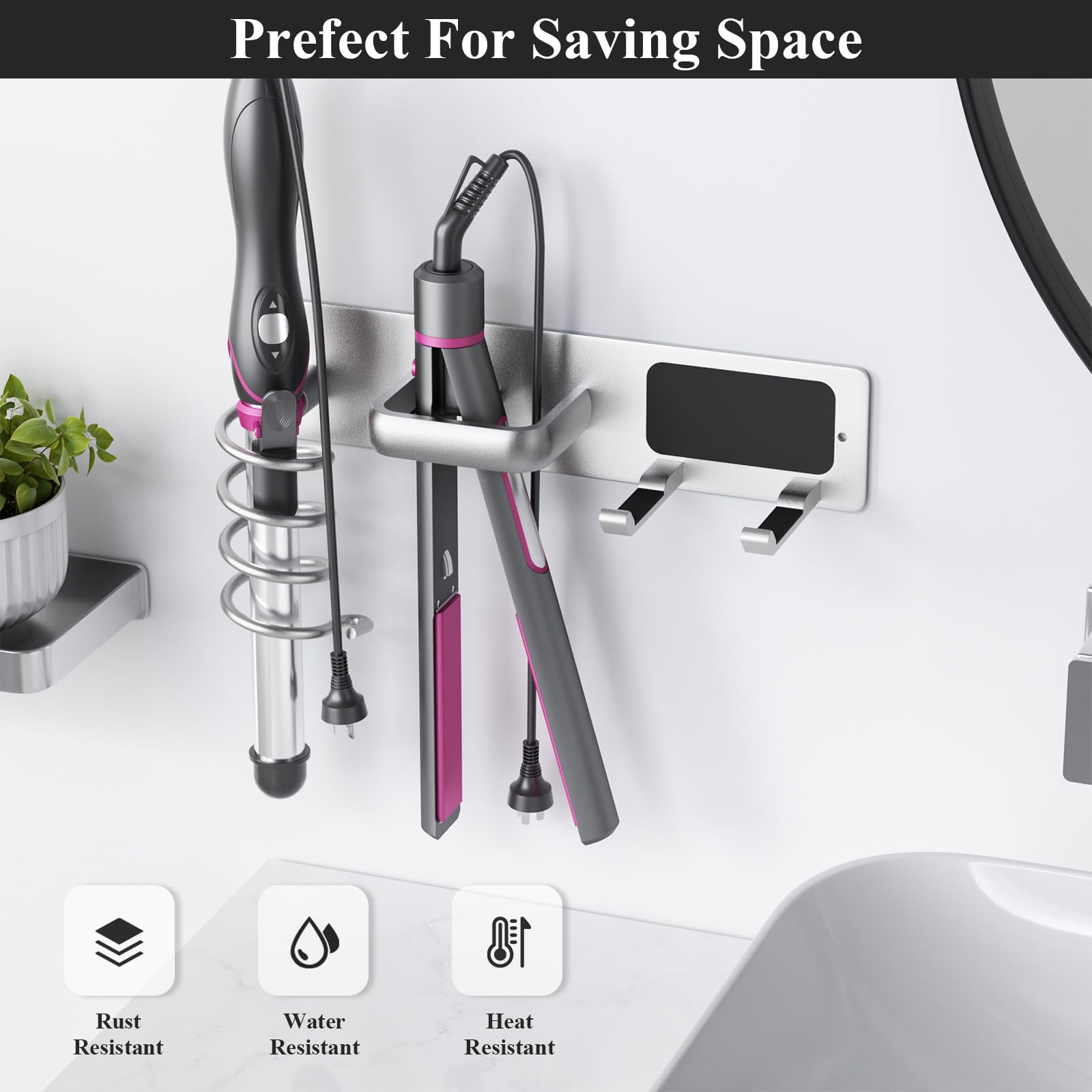 Curling Iron Holder Hair Dryer Stand Diy Flat Iron Holder Tindbea Hair  Dryer Holder Curling Iron Holder