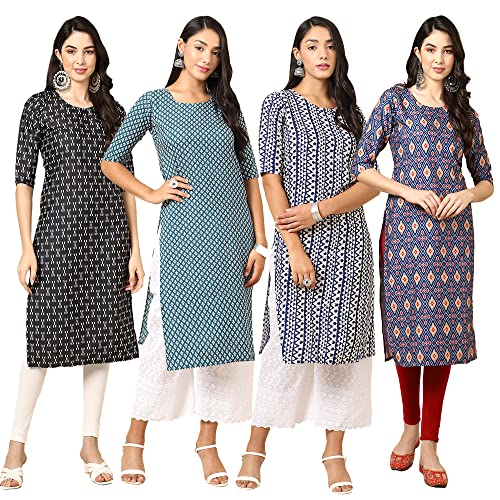 Image of Pinkmint Women's Crepe Digital Print Straight Kurta (RM-348-370-360-366)