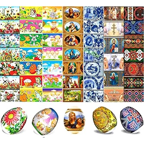LOVARE Lot 7 Heat Shrink Wrap Sleeve Decoration Easter for 49 Eggs Flowers, Icons by QG group Cover
