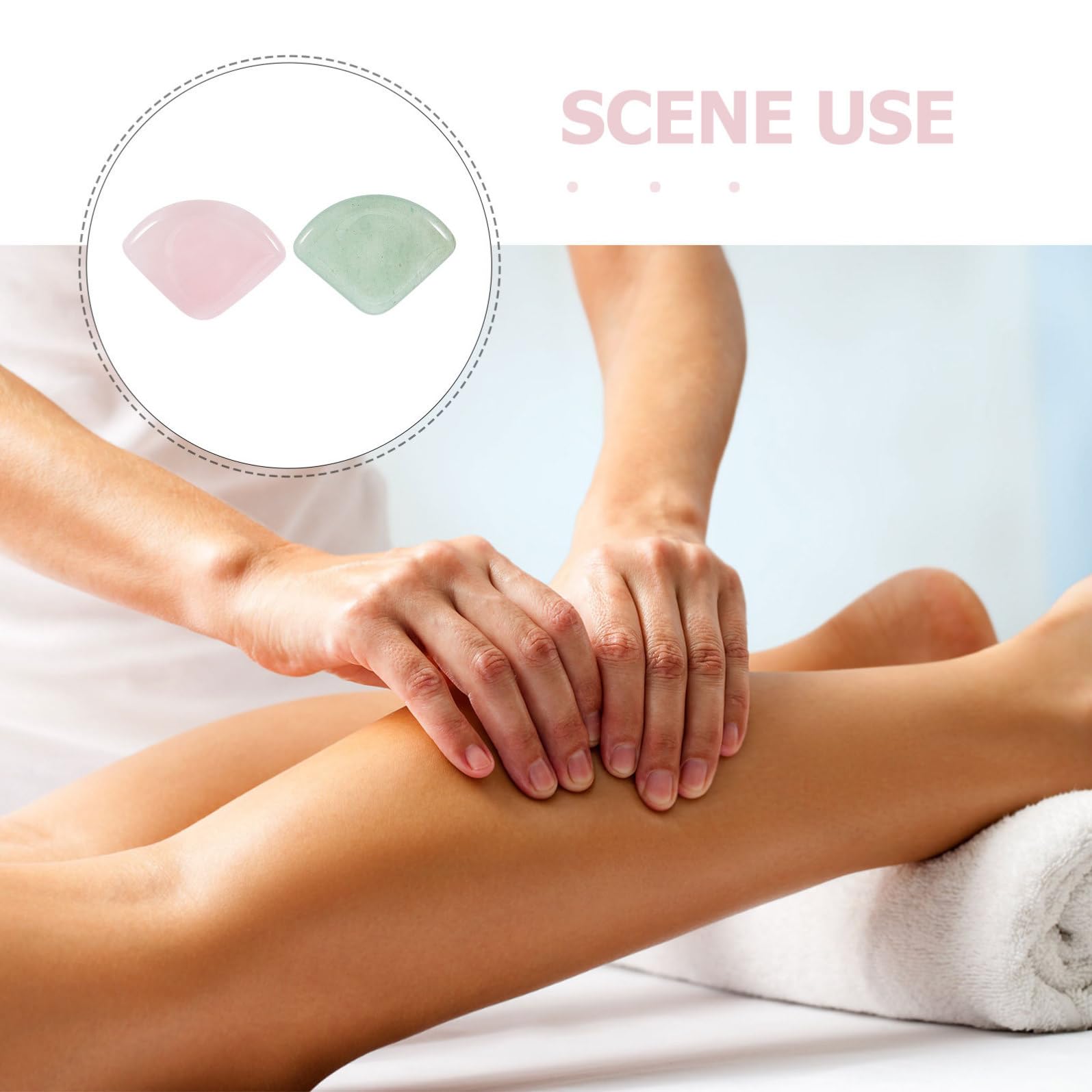 FRCOLOR 3ensembles De Massage Forme De Fan Outil Gua Et Jade Pour Visage Améliore La Circulation Sanguine Et Réduit Poches