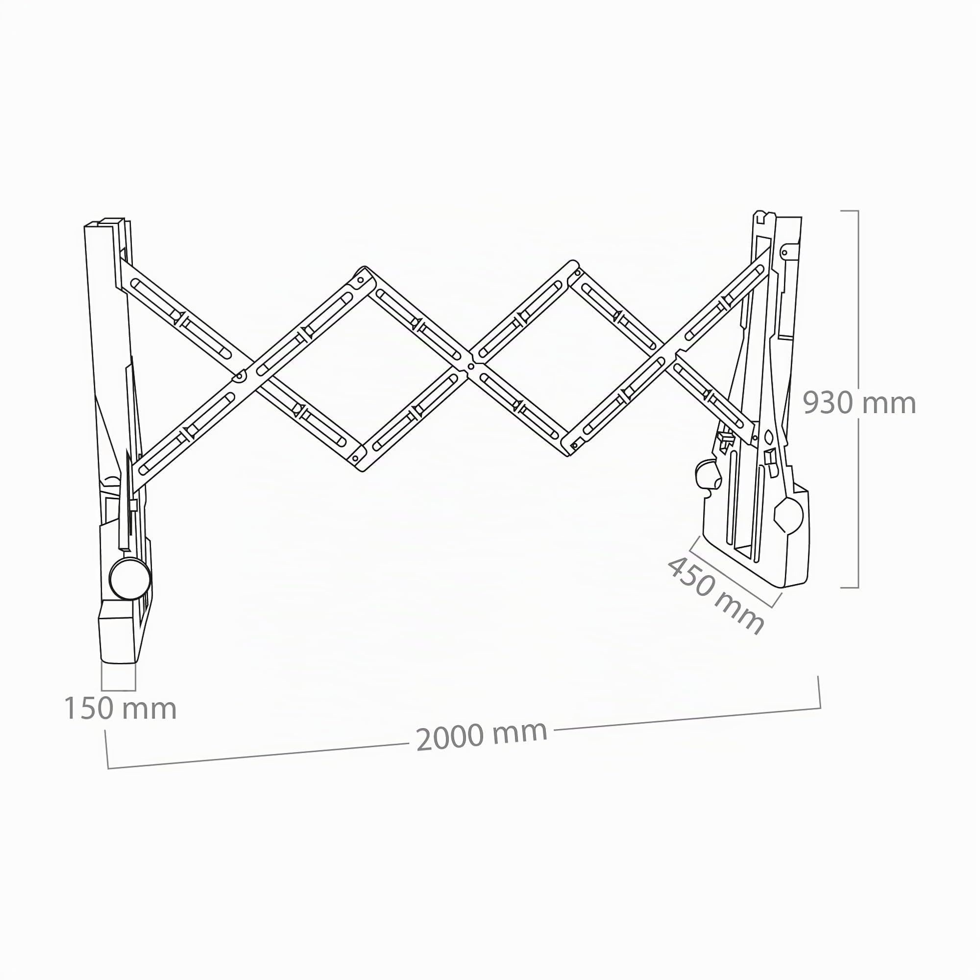 Pack 2 - Barricada Extensible hasta 2m Rellenable y Reflectante – Vallas Extensibles de Obra – Barrera Portátil con Asa y Bloqueo para Seguridad, Construcción y Control de Espacios