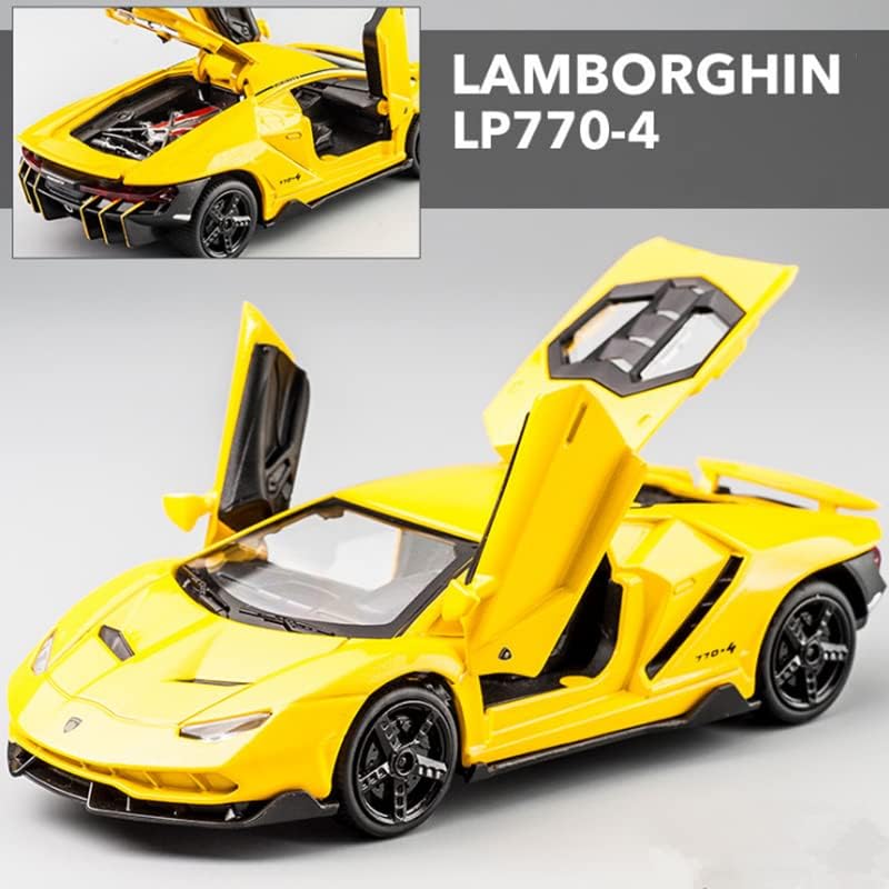 Image of 1:24 Scale Big Lamborghini Centenario Lp 770 Toy Car | Metal Pullback Diecast Car for Kids with Openable Doors, Sound, Light Effects Toy for Car (Color As Per Available), Orange