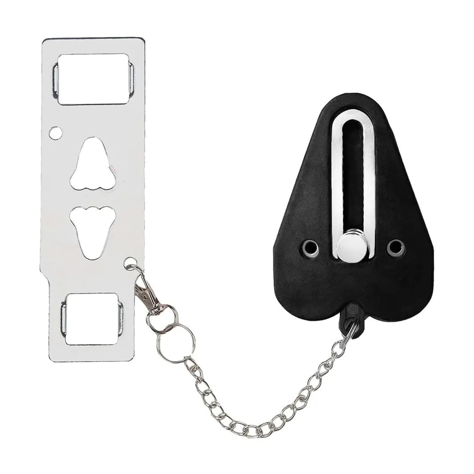 OPTEPYOE Portable Door Lock Household Safety Stop Hardware(Black)