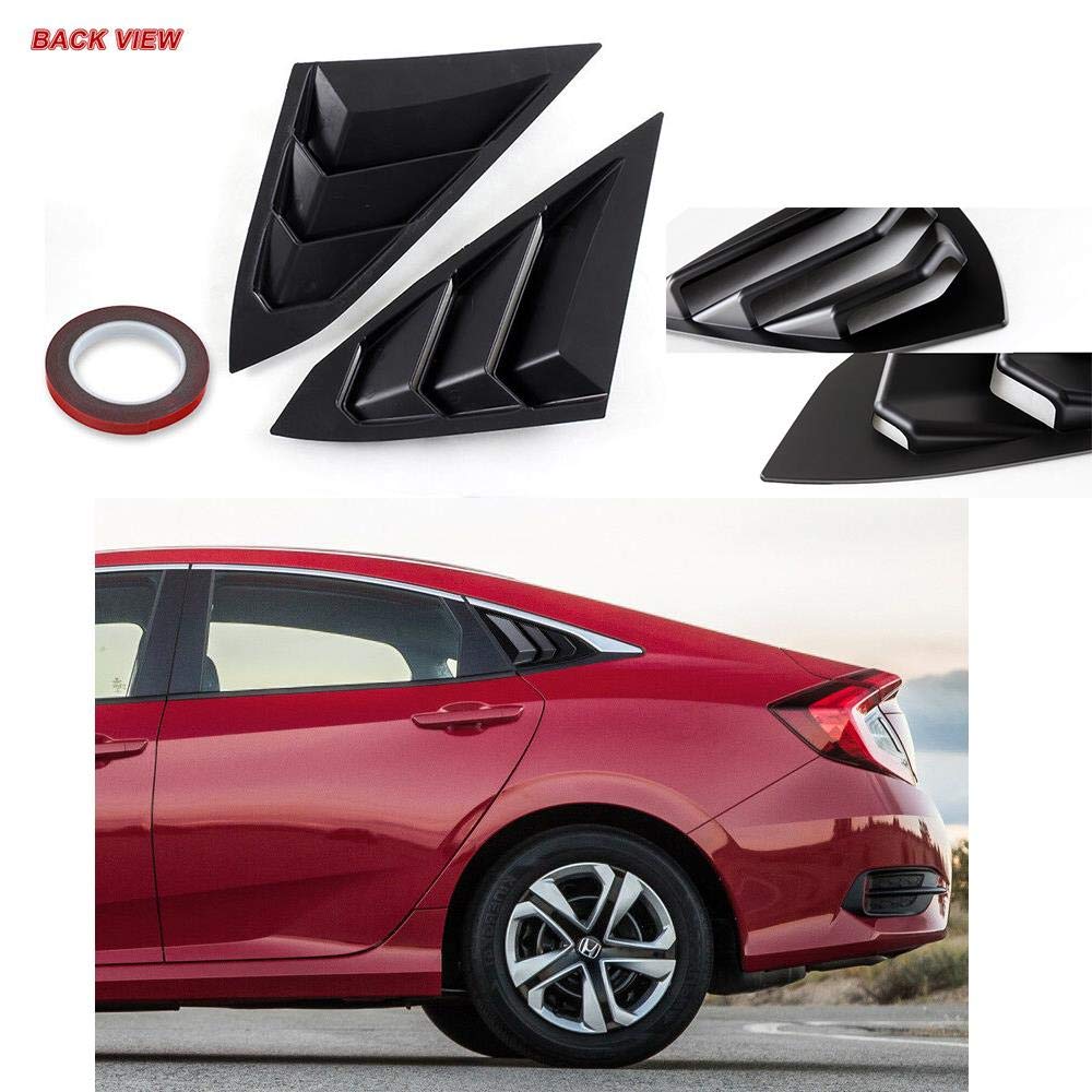 S SIZVER Side Window Louvers Scoop Cover Vent for 2016-2018 Honda Civic Sedan