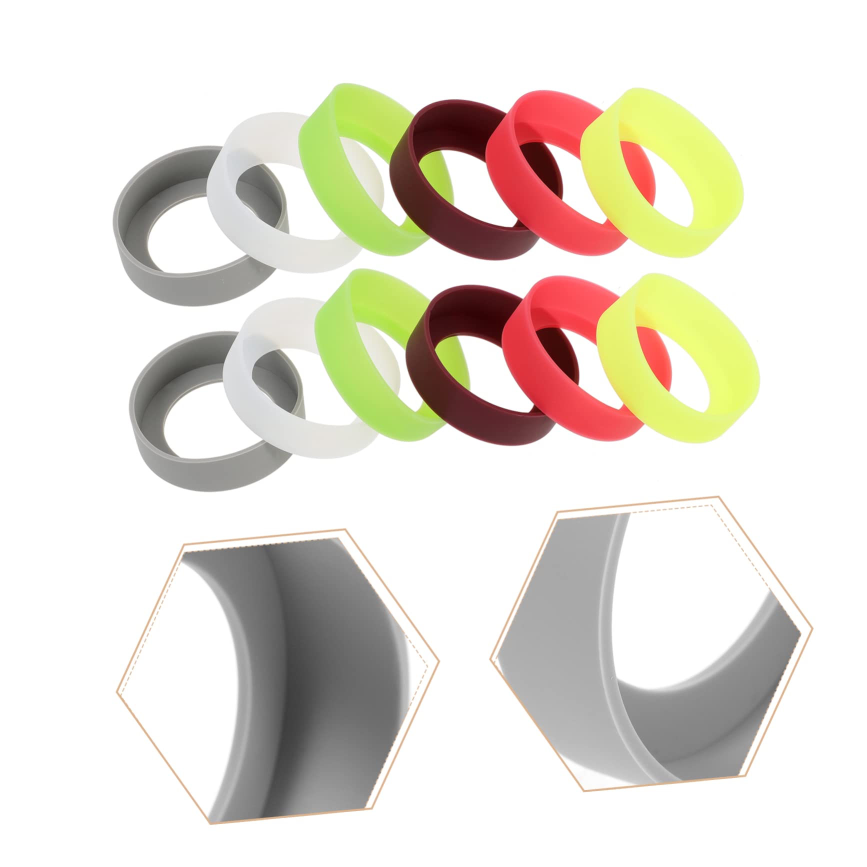 PRETYZOOM 5 Juegos De Fundas De Silicona para Vasos De Agua Resistentes Al Calor para Botellas De Vidrio De Silicona Sencillas Aislantes 12 Unidades X 5