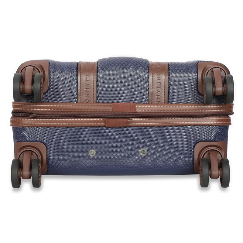 Image of TOMMY HILFIGER Medium Hard Luggage Graphite X - Navy | Check-in Trolley Bag with TSA Lock | 360 Spinner Double Wheels | Telescopic Handle | PC Shell Suitcase | 68.5cm | 86L Capacity