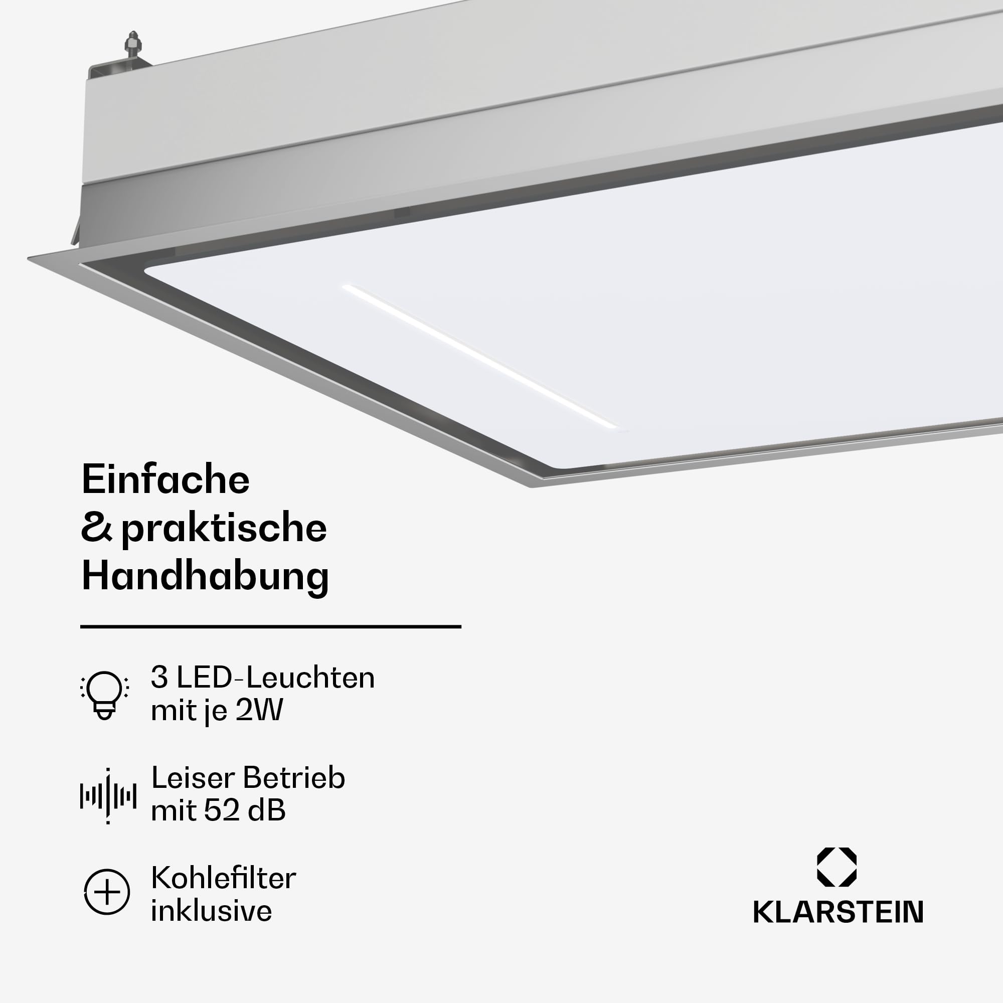 Klarstein LuxeAir Dunstabzugshaube Inselhaube 750 m³/h A Energieeffizienz WLAN-Steuerung 110 W Touch-Bedienung LED-Beleuchtung Aluminium-Fettfilter
