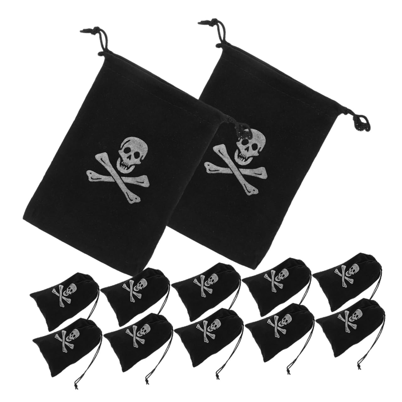 GLEAVI 60pezzi Sacchetti Filo Pirata Con Teschi Per Feste Di Halloween Borse Portamonete Versatili Decorazioni Spaventose e Gadget Per Eventi