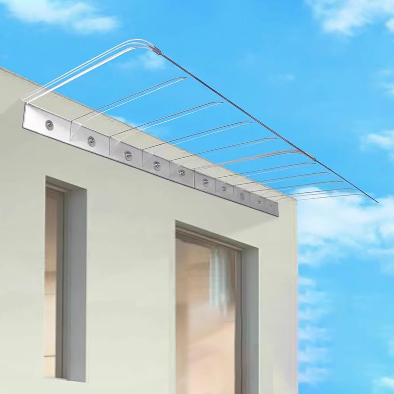 LWJSOCP Transparent Invisible Rain Shelter Cover for Doors UV Protection Window Canopy Outdoor Patio Aw 40x340cm (15.7x133.9in) - Polycarbonate Rain Shield