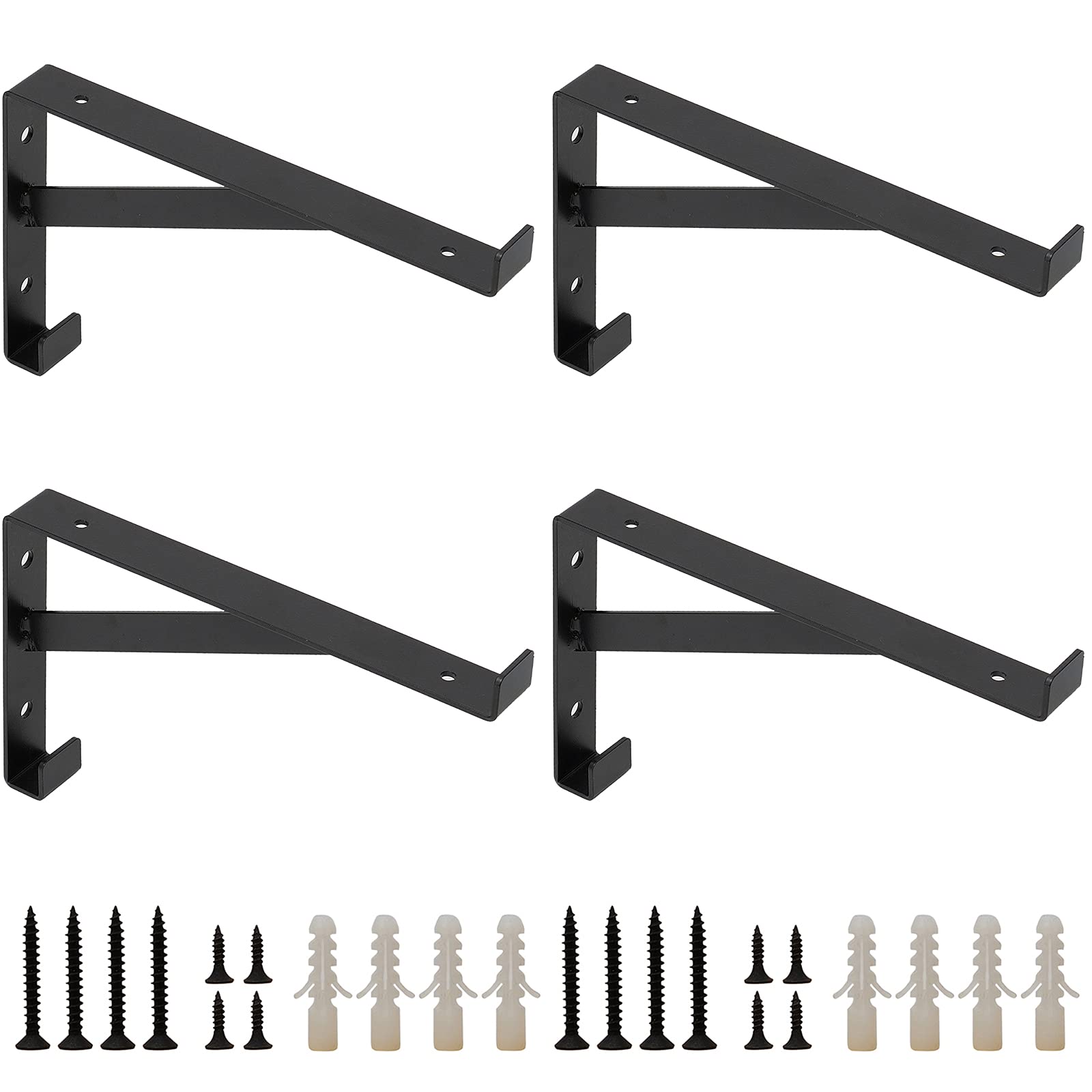 Buy Heavy Duty Shelf Brackets 20 cm with Hooks, Industrial Floating