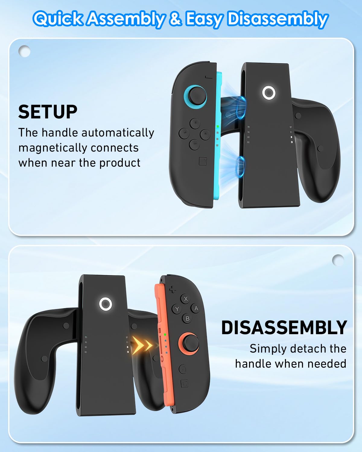 Sehawei Supporto Ricarica per Switch 2 per JoyCon(Carica Durante il Gioco),Caricabatterie Portatile Charging Grip per Joy Con con Indicatori per Switch 2