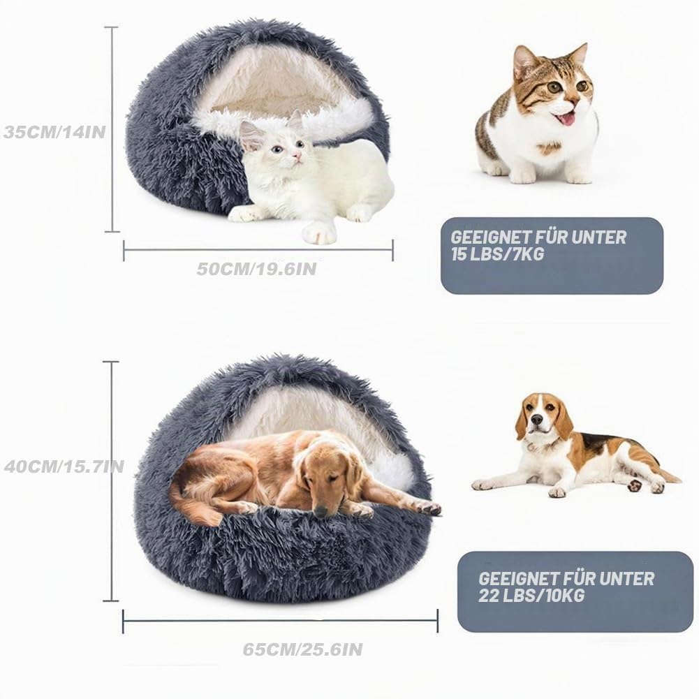 Flauschig Hundebett Muschelform Katzenbett Warm Tierbett Haustierbett Waschbar Hundesofa Katzensofa Plüsch Hundekorb Katzenkorb Weich Hundekissen Katzenkissen Gemütlich Hunde Katzen Schlafplatz
