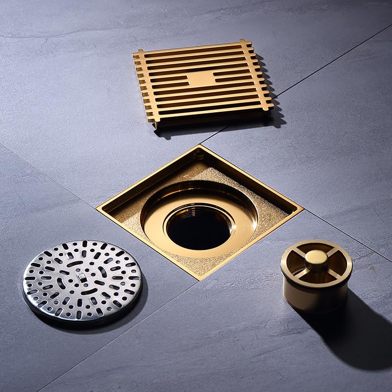 Chromowany odpływ podłogowy łazienkowy 100 x 100 mm kwadratowy bezwonny odpływ z osłoną prysznicową mosiężny syfon do użytku wewnątrz i na zewnątrz akcesoria łazienkowe skuteczne rozwiązanie drenażowe