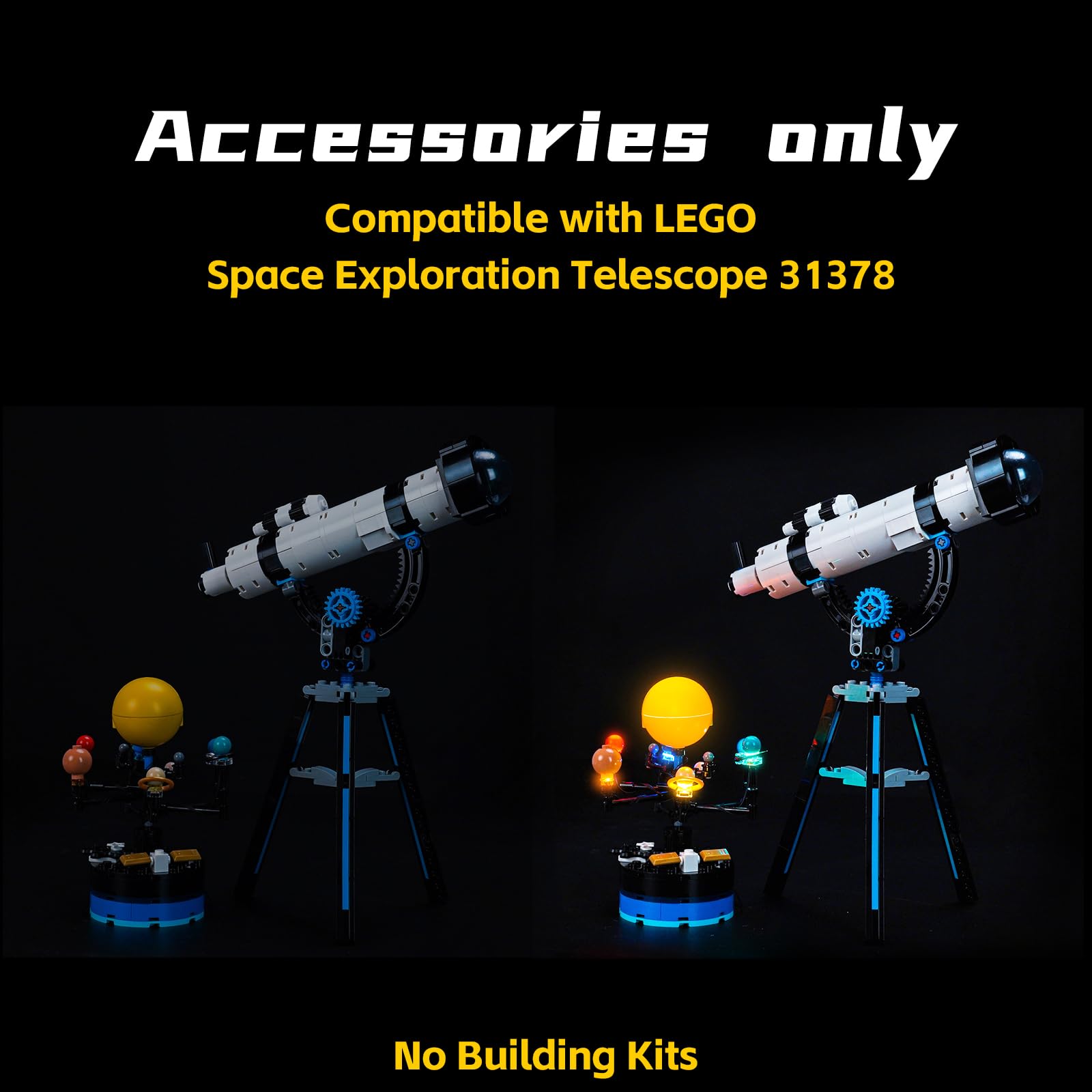 BrickBling Solo luce LED, compatibile con Lego Creator 3 in 1 Space Exploration Telescope 31378-Non viene fornito con modello
