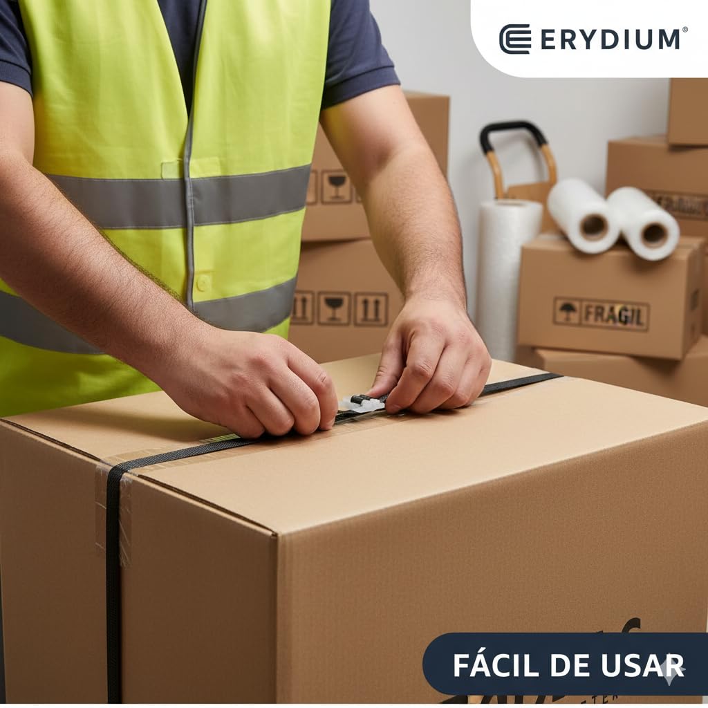 Kit Profesional de Flejado Industrial Erydium: 2 Bobinas de Fleje de Alta Resistencia + Pack de 400 Hebillas” (1)