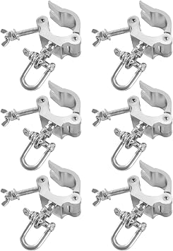 6 Pack Stage Truss Clamps for LED Video Wall, Heavy Duty Wider Aluminum Alloy Truss Clamps, Fits 4052mm Truss Tubes, Stage Lighting Hooks for LED Screen Display, Stage Lights, DJ Events