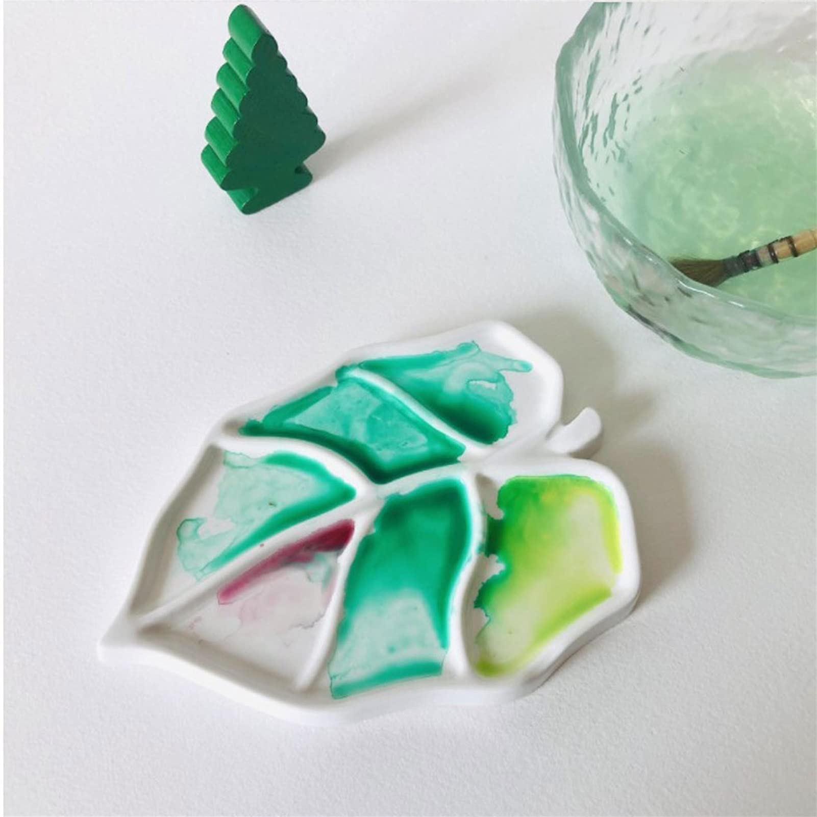 Ceramiczna Paleta Artysty, Paleta Akwareli Liści, Odpowiednia Do Akwareli, Gwaszu, Malarstwa Olejnego Itp.