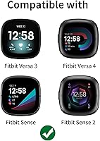 Vista 2 de CAGOS Bracelet Compatible with Fitbit Versa 4 Bands/3/Sense/Sense 2 for Women, Handmade Beaded Elastic Replacement Wristband for Versa 2/1/Lite