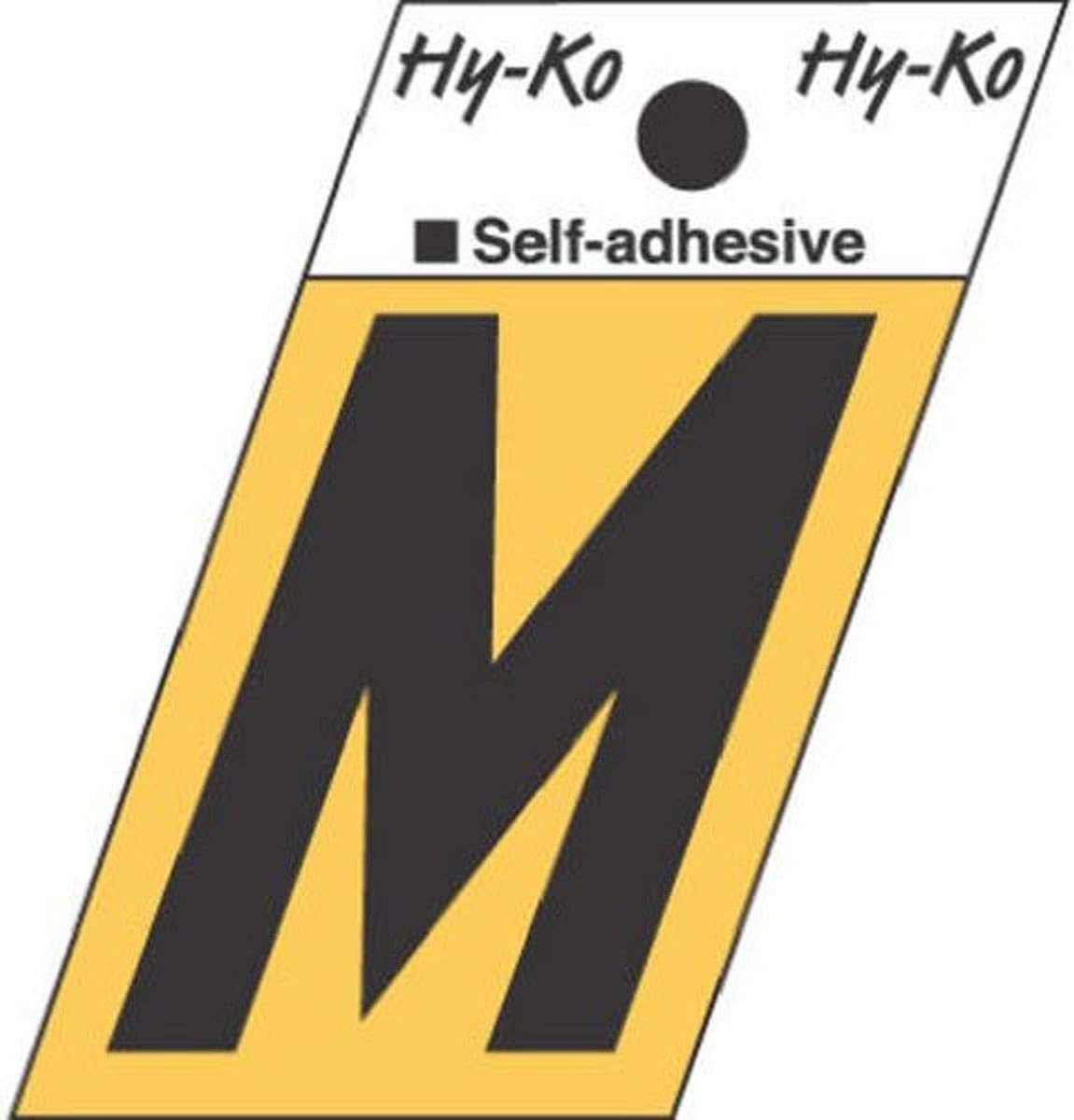 Hy-Ko GR-10/M Aluminum Angle Cut with Letter M, 1.5", Black