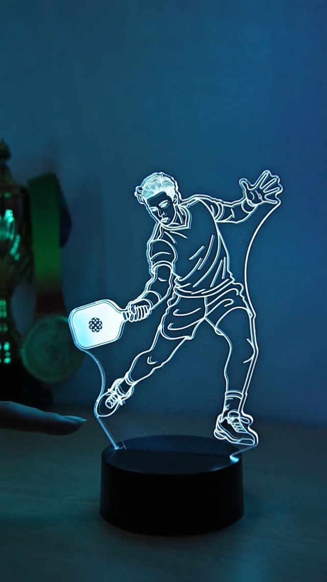 Image of OkiyiD Pickleball Gifts for Men Boys Pickleball Players, Pickleball 3D Night Light Illusion Lamp with 16 Colors Remote Controller, Pickelball Room Decor for Boys Men