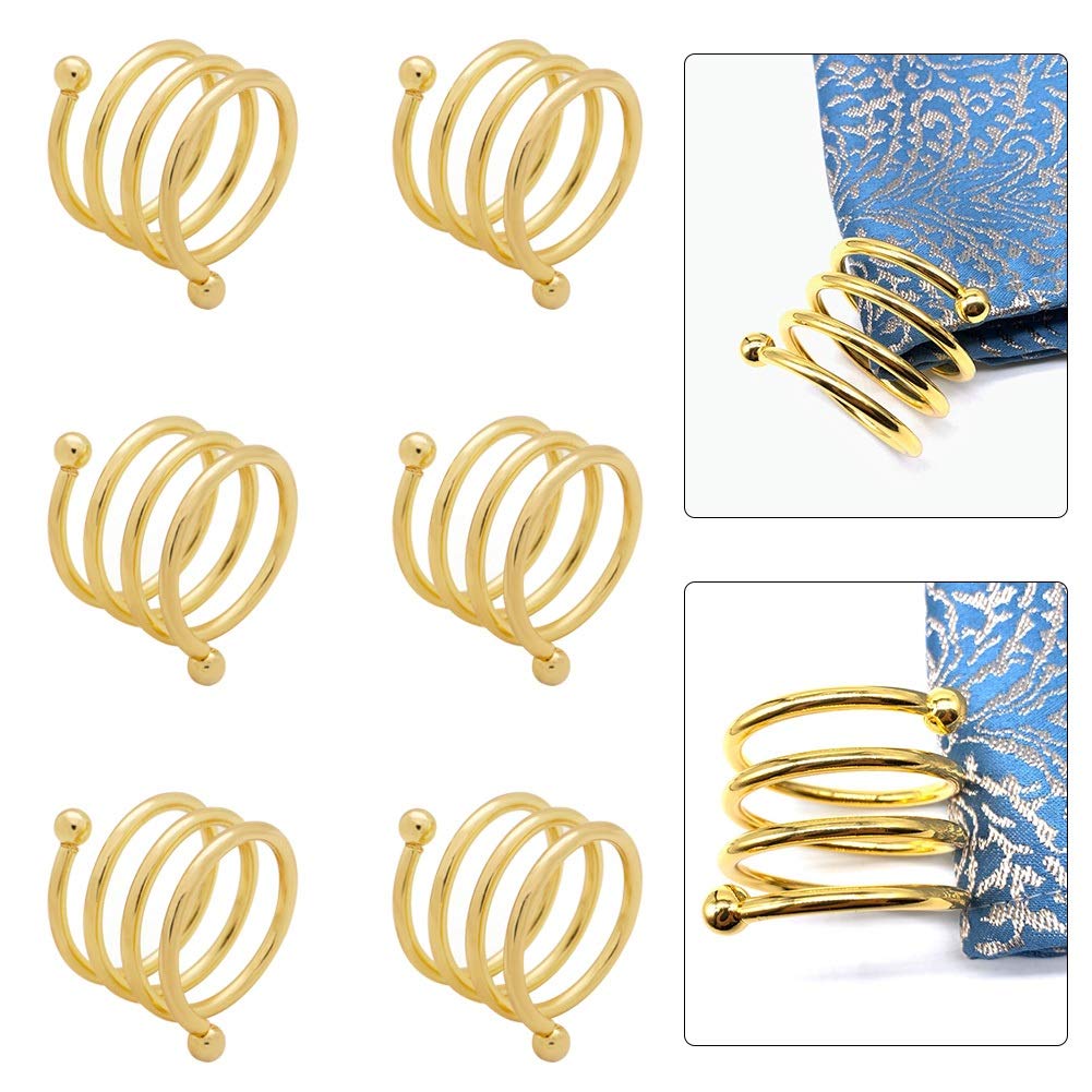 6 pièces Anneaux de Serviette Alliage Porte-Serviettes Ouest dîner Serviette Anneau de Serviette fête Table décor Accessoires Outil Vaisselle Anneau Boucle