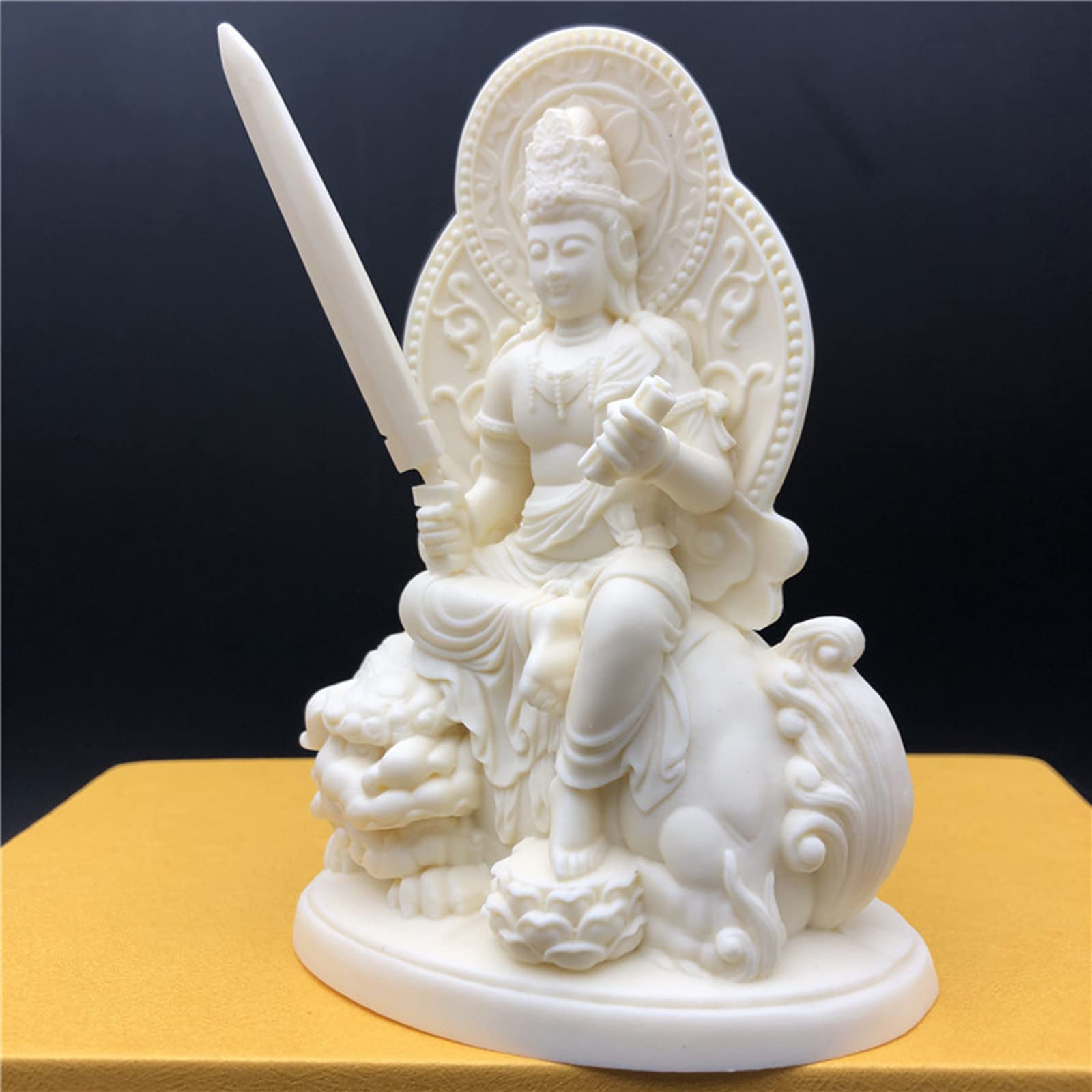 Amazon｜文殊菩薩像 仏教工芸品 収集価値のある瞑想の置物 ホーム