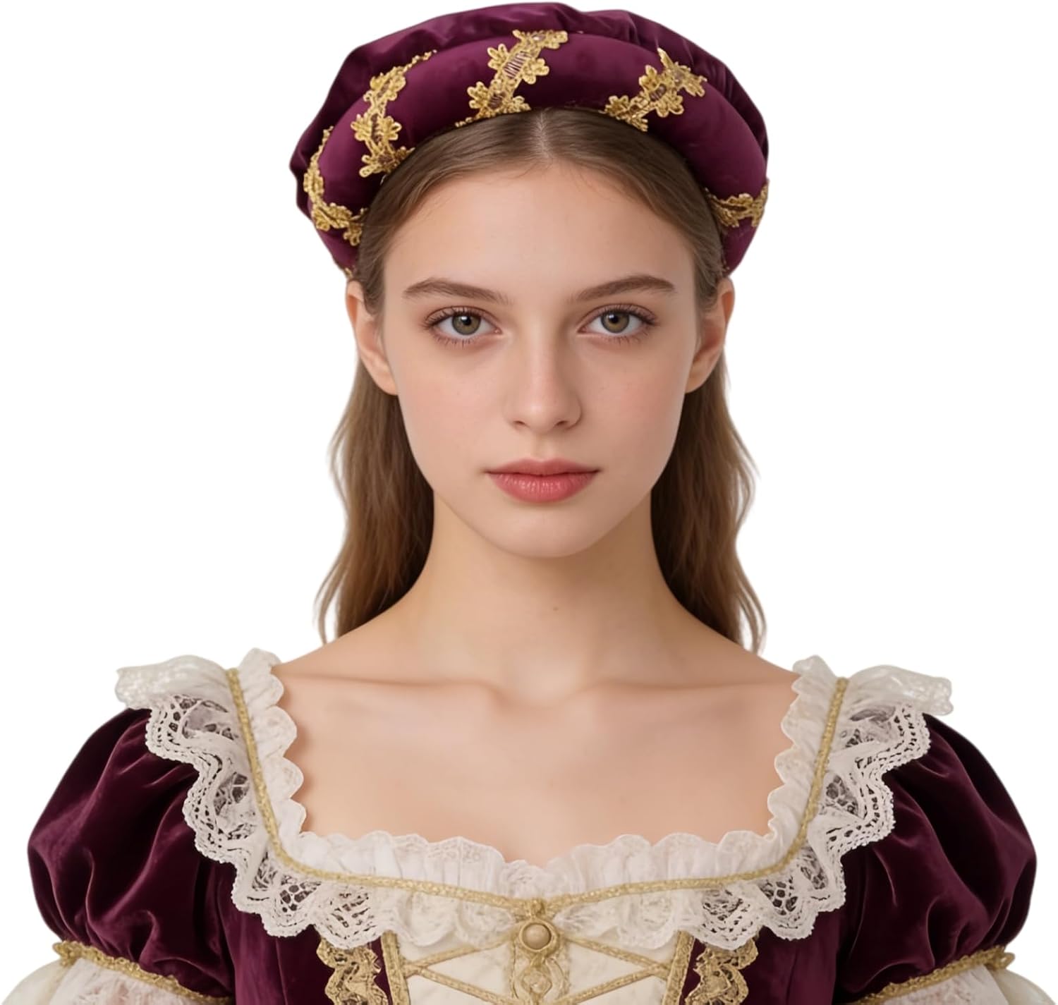 Medieval Padded Bonnet Hat Adult Renaissance Costume Cap Bourrelet Headpiece for Ren Faire LARP Cosplay