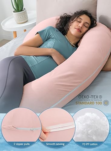 Miniatura 5 de INSEN Almohadas refrescantes de embarazo, almohada de cuerpo completo en forma de C para dormir, almohada de maternidad para dormir de lado, funda