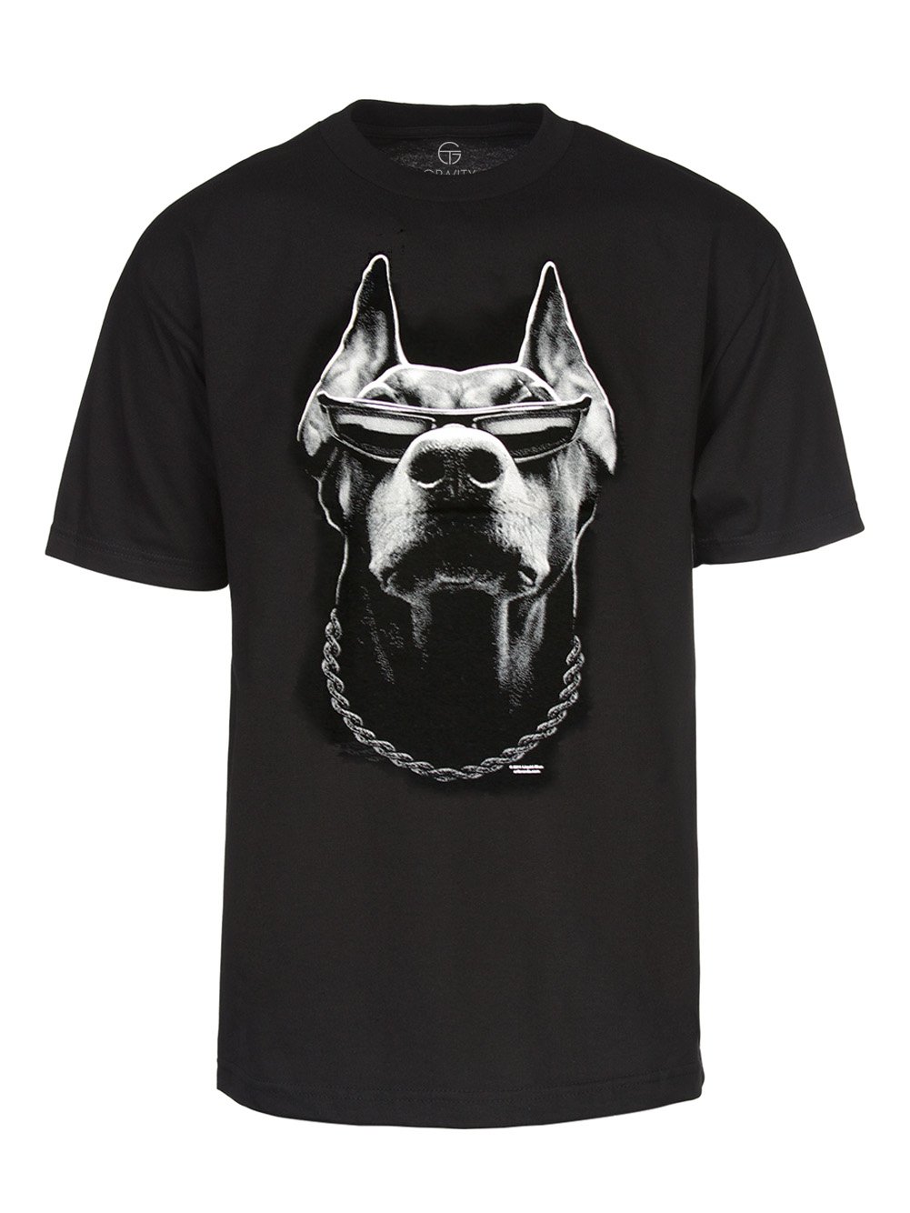 Mens Doberman Bad to The Bone Gangster Dog T-Shirt