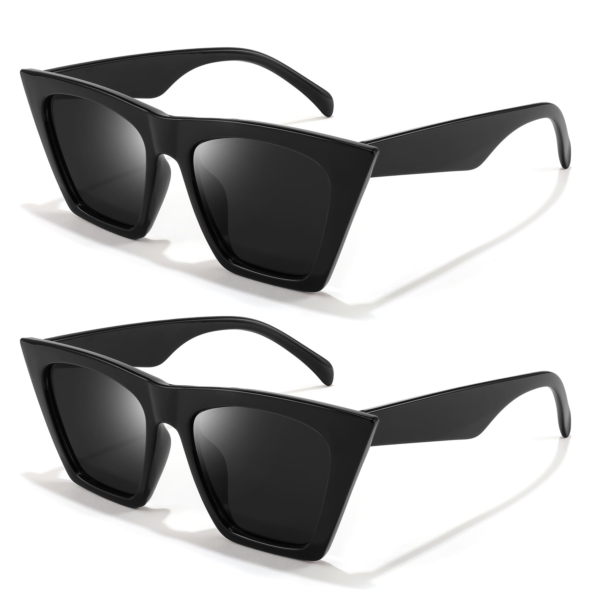 FEISEDY Vintage Square Cat Eye Sunglasses Women Trendy Cateye Sunglasses B2473