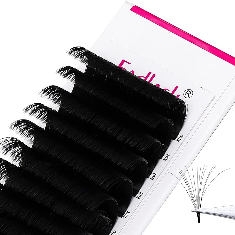Extensões de cílios FADLASH Easy Fan Volume, curvatura DD, 0.03-DD, 20–25 mm