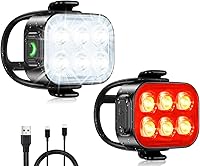 Zewdov USB Rechargeable Bike Lights Front & Rear - IP65 Waterproof, 4+6 Modes, 1.5Hr Fast Charge, Slim Easy Install for Night Riding