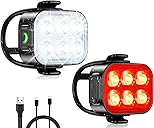 Bike Lights for Night Riding, USB Rechargeable Bike Lights Front and Back, Waterproof IP65 Bicycle Light, 4+6 Modes Bike Headlight and Tail Light Set,1.5 Hrs Fast Charging, Easy to Install