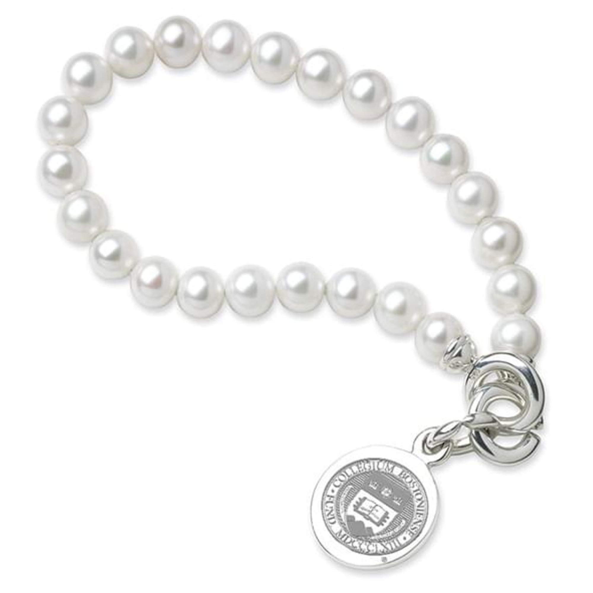 M. LA HART Boston College Pearl Bracelet with Sterling Silver Charm
