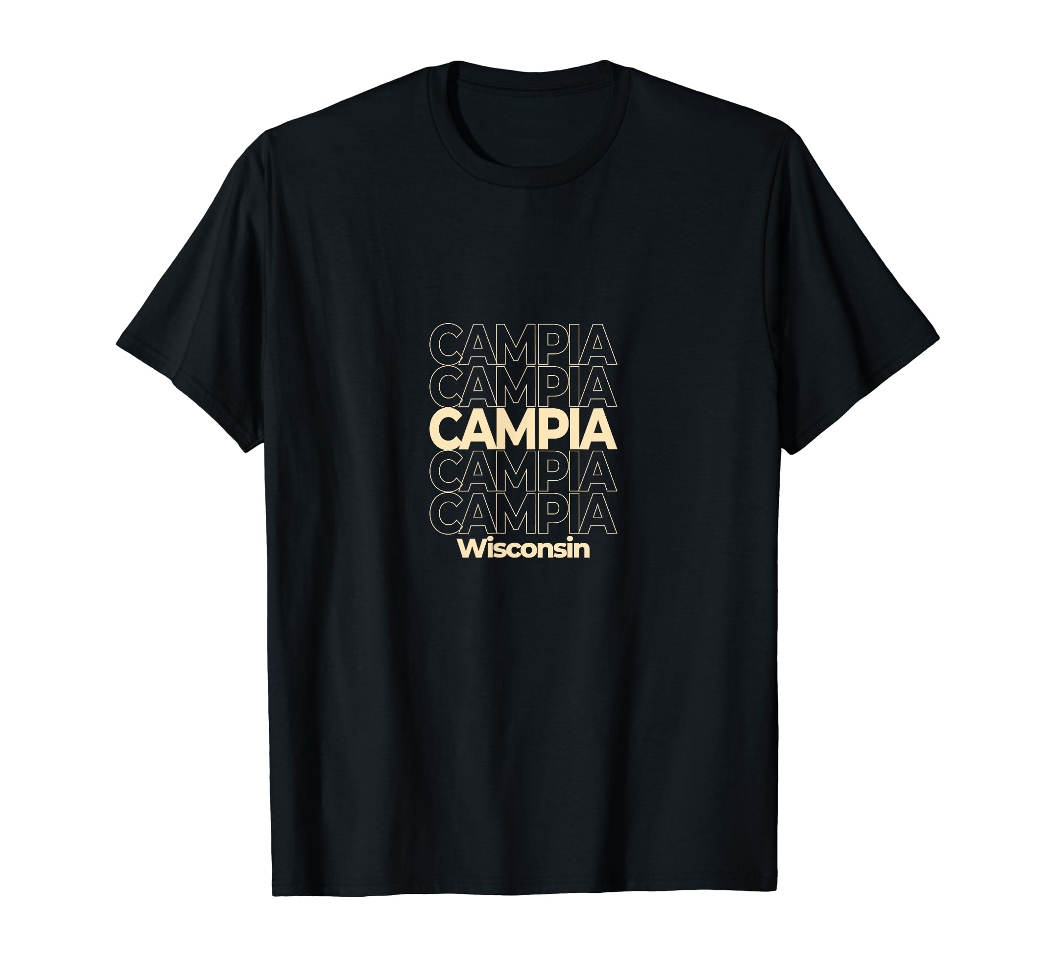 Vintage Campia, Wisconsin Repeating Text T-Shirt