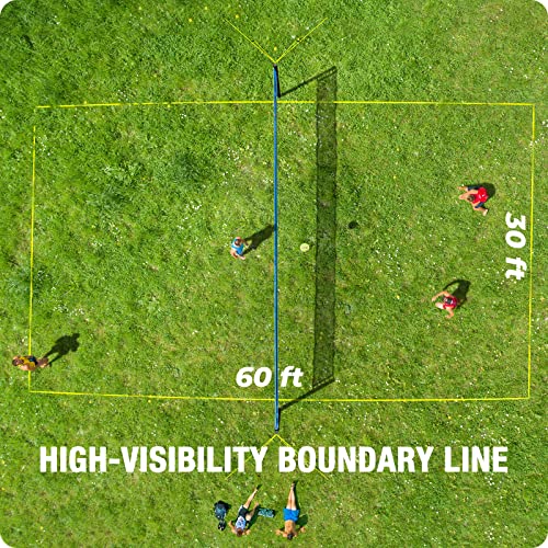 Patiassy Outdoor Portable Volleyball Net Set System - Quick & Easy Setup Adjustable Height Steel Poles, Pu Volleyball With Pump And Carrying Bag For Beach Backyard (Blue) #TOP5