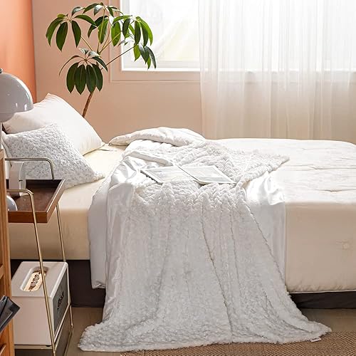 Miniatura 5 de Simple&Opulence - Cobija de microfibra súper suave con patrón de rosas para decoración del hogar