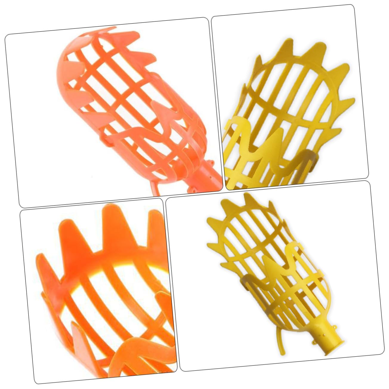 Kisangel 6stücke Teiliges Obstpflücker Orange Gelb Praktisches Erntewerkzeug Mit Teleskopierbarem Griff Für Verschiedene Obstsorten Wie Arbutus Birne