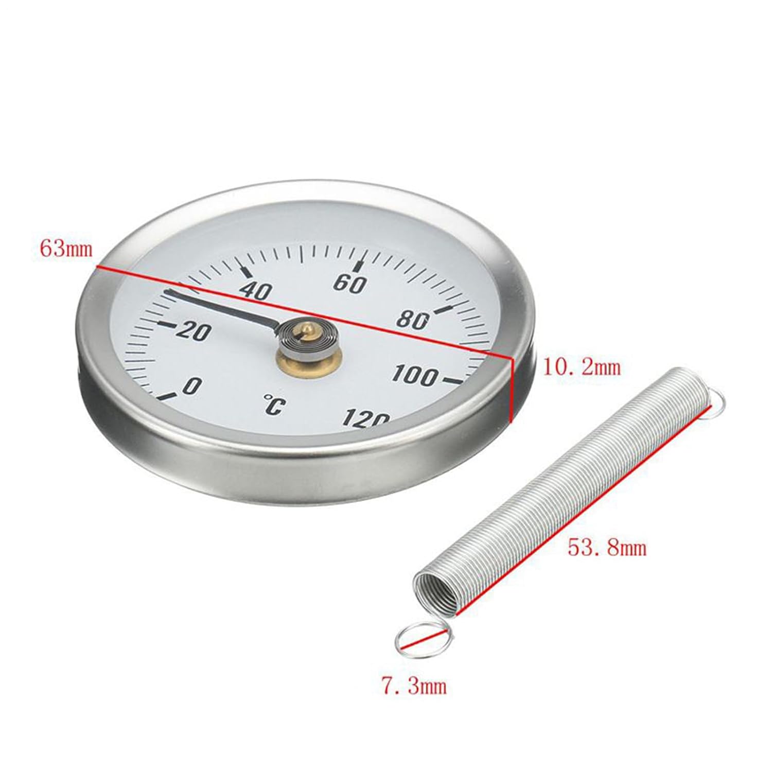 Spring Thermograph 63mm Adjustable Stainless Steel Home Supplies