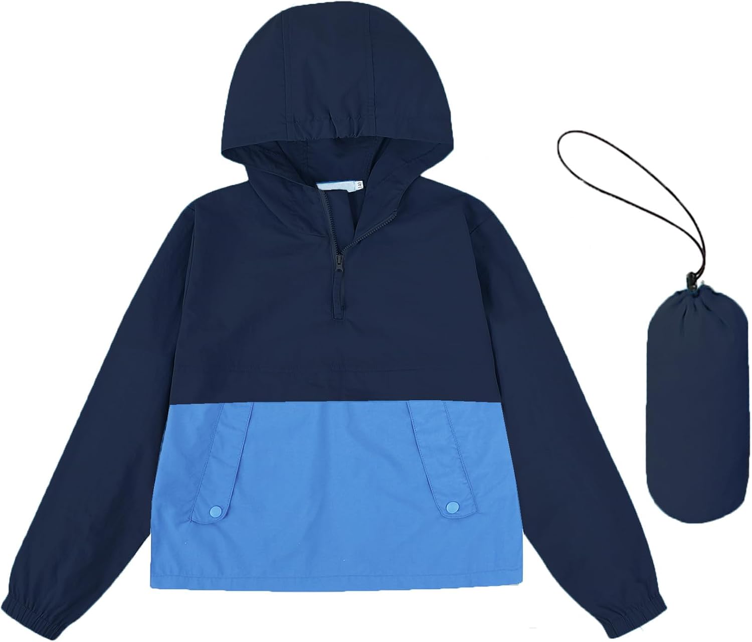 Kids Packable Waterproof Hooded Rain Jacket - Lightweight and Windproof - Sizes 3-12 Years